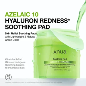 anua us toner 90 ea azelaic 10 hyaluron redness soothing pad 1170826125
